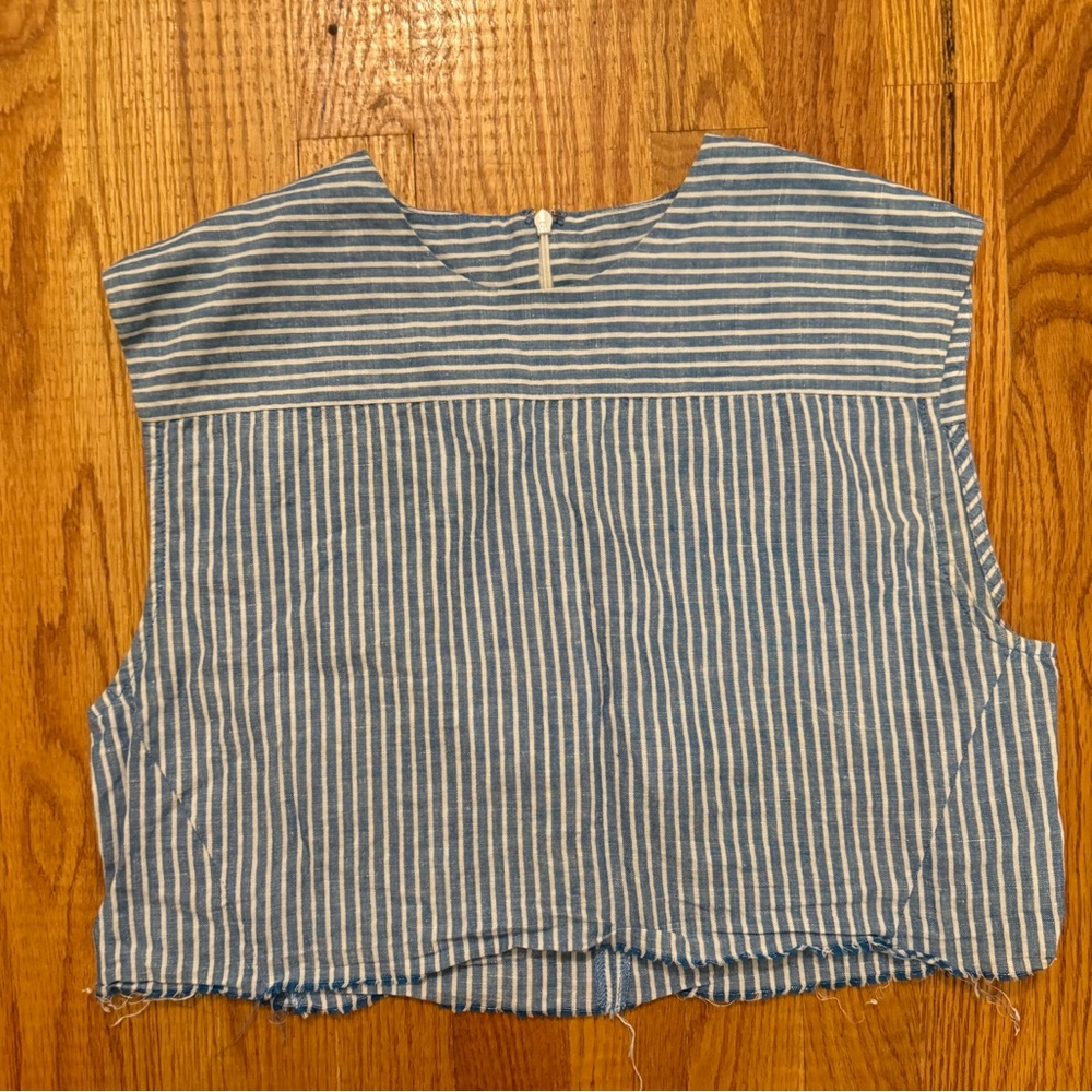 Shakuhachi cropped shirting stripe sleeveless top Size S